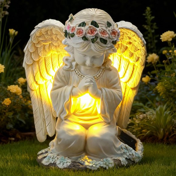 Figurilla IDEA SHOW Ángel Solar con Luz LED para Exterior