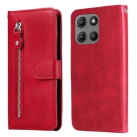 Gangxun - Funda Con Cremallera Para Motorola Moto G15 Power, Carcasa Cartera De Cuero Pu Con Soporte Y Tarjetero