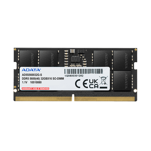 Memoria RAM para Notebook ADATA AD5S560016G-S, 16GB DDR5 5600MT/s, SO-DIMM, Black