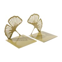 Bothyi - 2 Piezas Ginkgo Leaf Bookend Hollowed Bookend Para Mesa Sala De Estar En Casa