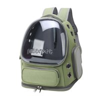 Ioensy - Mochila Transportín Para Gatos Y Perros Pequeños Portátil Transparente Para Senderismo Verde