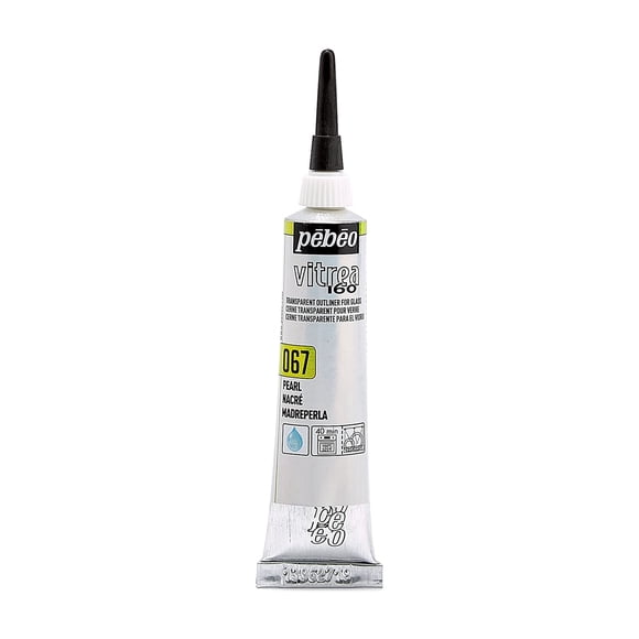 Pintura para vidrio Outliner Pebeo Vitrea 160 Pearl, tubo de 20 ml