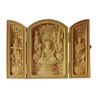 Bothyi - Estatua De Buda Sentado Para Escritorio, Tallada A Mano, Ligera, Para Decoración Del Hogar