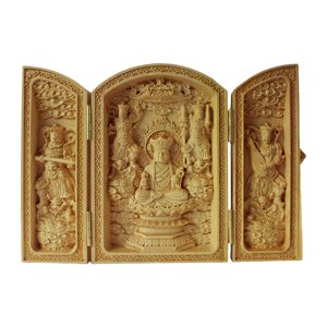 Bothyi - Estatua De Buda Sentado Para Escritorio, Tallada A Mano, Ligera, Para Decoración Del Hogar