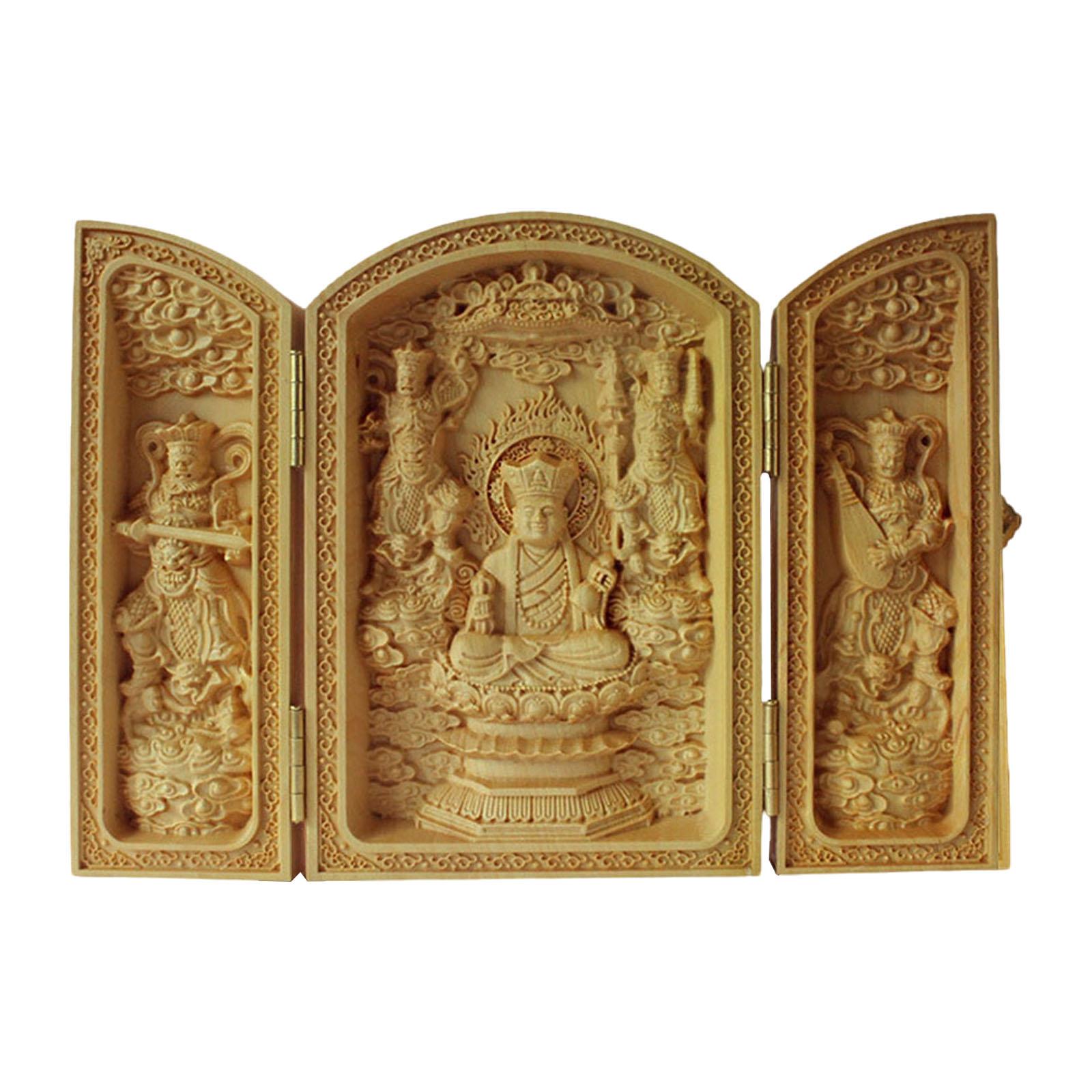 Bothyi - Estatua De Buda Sentado Para Escritorio, Tallada A Mano, Ligera, Para Decoración Del Hogar