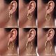 thumbnail image 5 of Pendiente de aro Dulcibella 50 mm chapado en oro de 14 k, 5 of 6