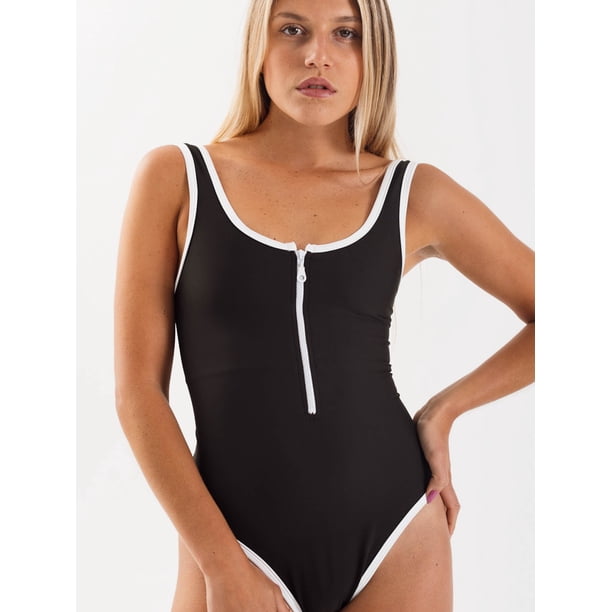 Traje de Baño Daikiri Mujer Cierre Delantero Negro Protección UV50+