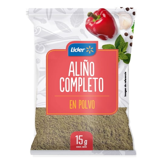 Aliño Completo En Polvo Bolsa 15 g Lider