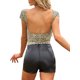 thumbnail image 3 of INSPIRE CHIC Tops de leopardo para mujer con cuello barco, espalda descubierta, ajuste ceñido, camiseta corta M marrón, 3 of 6