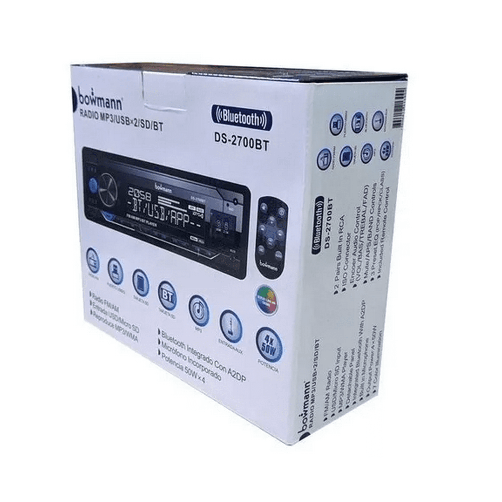 Bowmann - Radio De Auto Con Usb, Bluetooth Y Lector De Tarjeta Sd
