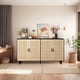 thumbnail image 3 of 62.20"Elegant and Functional 4-Door Rattan Decorative Storage Cabinet,for Bedroom,Living Room,Office,Easy Assembly,Black(Same SKU W757P190068), 3 of 3