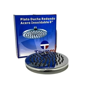 Plato Ducha Redondo Acero Inox 8"" Taumm