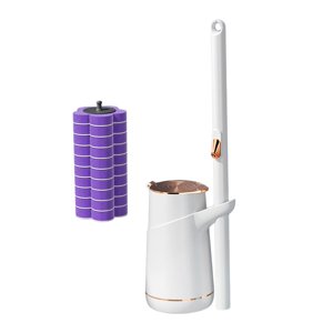 Magideal - Cepillo De Inodoro Desechable Suave Cabezales De Recambio De Varita De Inodoro Cepillo De Inodoro, Desinfección Limpieza Profunda Durable Para Varita , Bote 10X Cabeza Mo Bote 10X Cabeza Púrpura