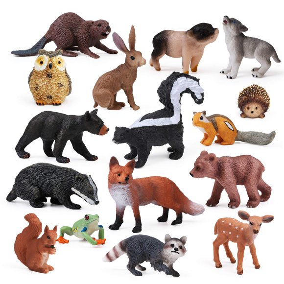 Figuras de juguete UANDME Forest Animals Babies 16 piezas para niños