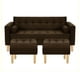 thumbnail image 1 of Sofa Retro 3c + 2 Pouf Felpa 05 Chocolate, 1 of 6