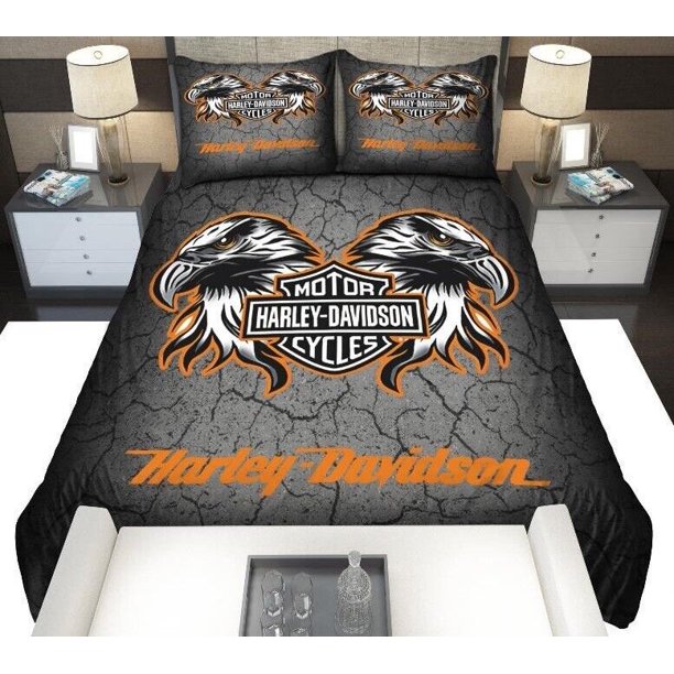 Motorcycle-Bedding Gift 3-Piece Bedding Set (1 Duvet Cover + 2 Pillow Shams)