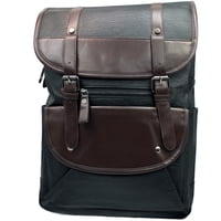 Puntostore - Mochila Vintage Unisex Tipo Cuero Negra - Ps