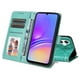 thumbnail image 3 of Funda tipo cartera FOXDOCK para Samsung Galaxy A06 5G , diseño girasol en relieve, cuero PU, cierre magnético, soporte y tarjetero, 3 of 5
