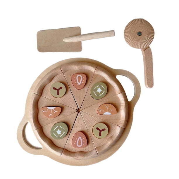 Juego De Juguetes Para Pizza, Juego De Simulación De Cocina, Juguete De Madera Para Desarrollo, Juego De Pizza Para Niños