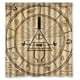 thumbnail image 1 of Cortina de ducha con símbolo misterioso de Gravity Falls, juego de cortina de baño con ganchos, tamaño 60 x 72 pulgadas, 1 of 3