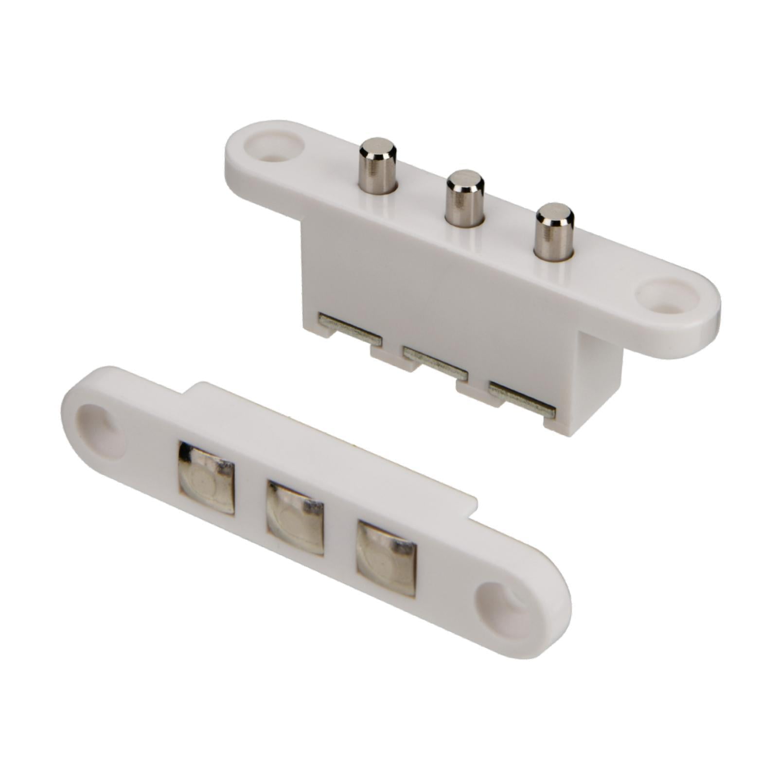 Magideal - Contactos De Émbolo De Control De Acceso Para Puertas Simples, Puertas Dobles, Puertas De Acceso Compactas, Conexión De Alimentación Resistente A Alta Blanco 3 Terminales