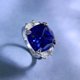 thumbnail image 4 of Anillos de Compromiso de Corte Cojín de 13 X 13 Mm para Mujer Anillos Azules Anillo de Diamante Simulado de 3 Piedras CZ Anillos de Plata Esterlina S925 Joyería Fina para Aniversario Cumpleaños, 4 of 7
