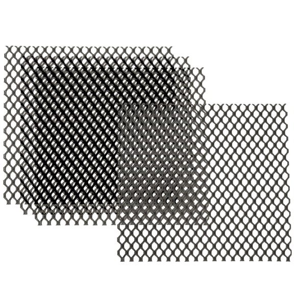 Uxcell 4"L x 4"W Hojas de Metal Perforadas, 4Pcs 20Ga 5x8mm Agujero Hexagonal Malla de Aluminio Expandida Placa Perforada para Ventilación Filtración Rejilla de Ventilación Secadora Protector, Negro