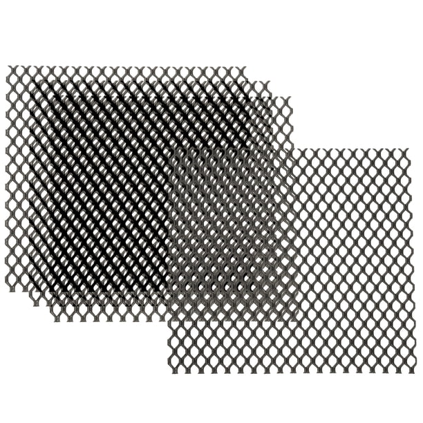 Uxcell 4"L x 4"W Hojas de Metal Perforadas, 4Pcs 20Ga 5x8mm Agujero Hexagonal Malla de Aluminio Expandida Placa Perforada para Ventilación Filtración Rejilla de Ventilación Secadora Protector, Negro