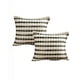 thumbnail image 1 of Set De 2 Fundas De Cojin 45cmx45cm A Rayas Beige Con Verde, 1 of 4