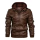 thumbnail image 1 of Chamarra De Cuero Para Hombre Con Gorro Extraíble, 1 of 5