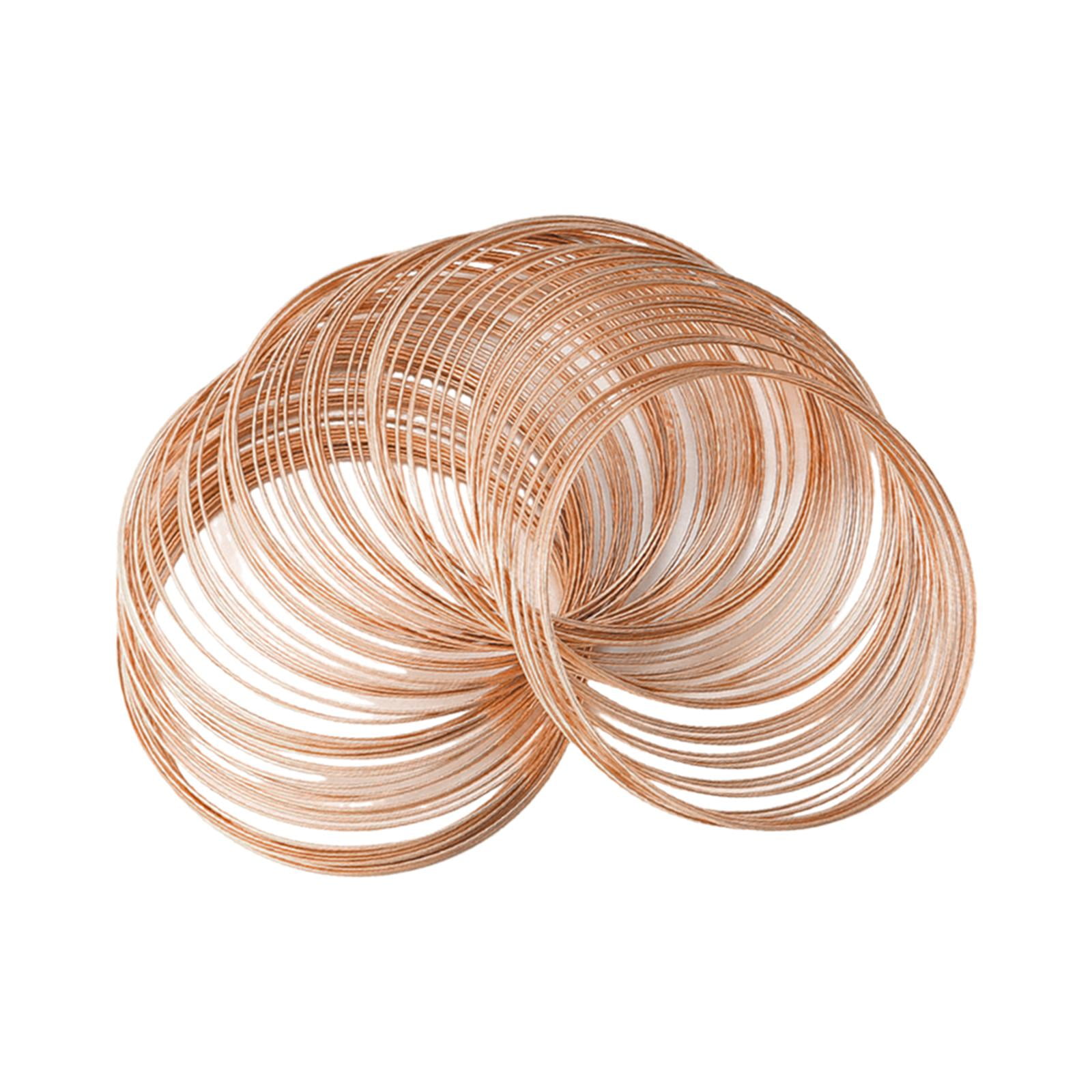 Magideal - Alambre De Memoria Alambre De Joyería Fuerte 100 Bucles Alambre De Joyería Fino Alambre De Metal Para Manualidades Diy Collar Artístico Brazalete Sumi Oro Kc
