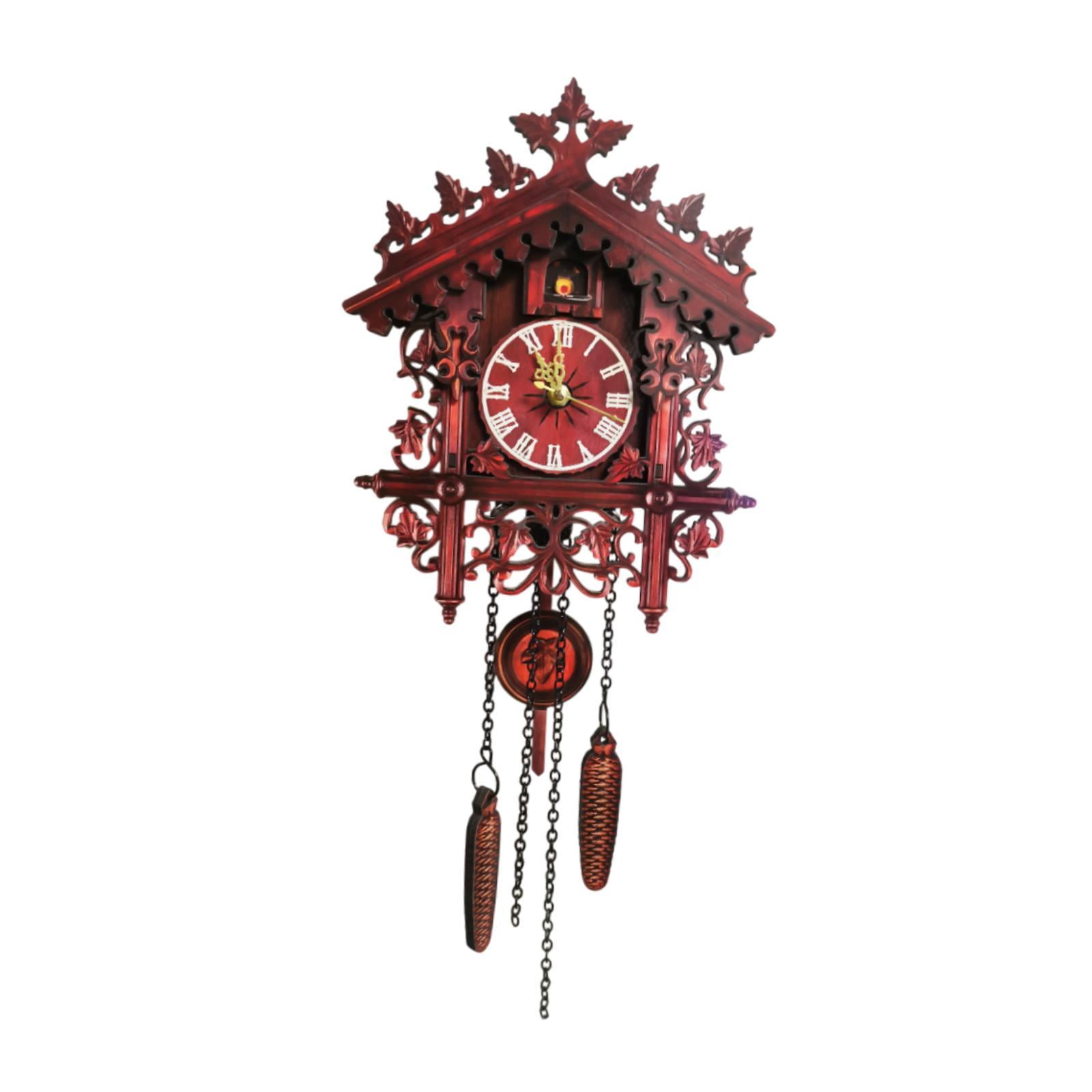 Magideal - Reloj De Montado En La Pared Con Péndulo Hecho A Mano Multifuncional Regalo De Inauguración De La Casa Silencioso Decorativo Mdf Decoración Del