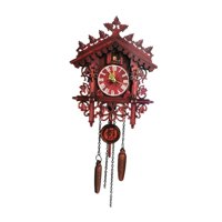 Magideal - Reloj De Montado En La Pared Con Péndulo Hecho A Mano Multifuncional Regalo De Inauguración De La Casa Silencioso Decorativo Mdf Decoración Del