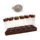 thumbnail image 3 of Tubos De Vidrio Para Almacenar Café Con Soporte De Nogal, Viales De Vidrio Para Cafetería, Venta Minorista, Barra, Base De 12 Orificios, 12 Botellas Largas, 3 of 3