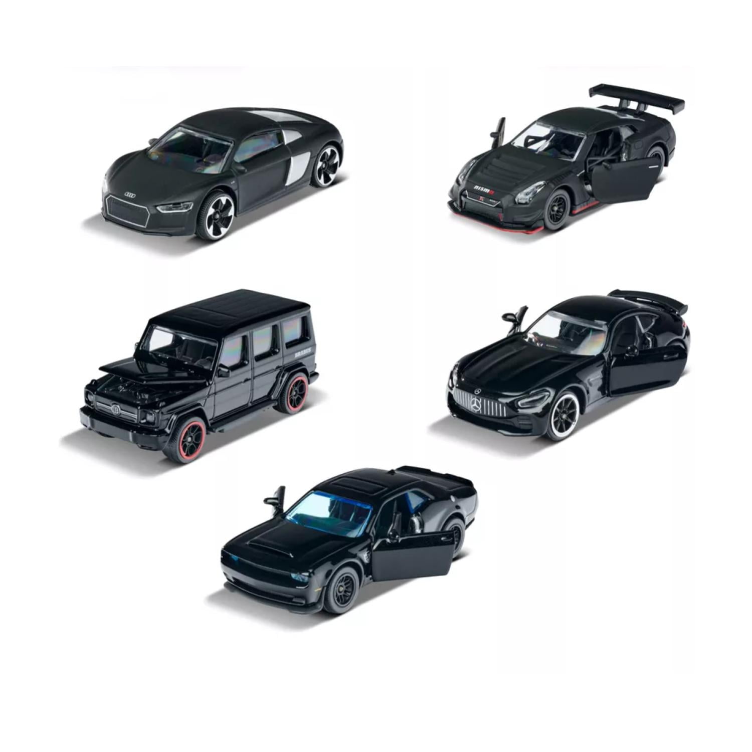 Total E-commerce - Juguete Pack 5 Autos 1:62 Metalicos Black Edition Infantil
