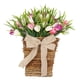thumbnail image 4 of Adorno colgante de cesta floral , corona de cesta de colgador de puerta, corona de primavera de cesta de puerta delantera para verano, al aire, 4 of 5