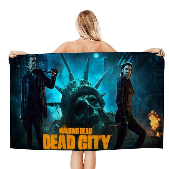 The Walking Dead Toalla de playa de secado rápido con diseño temático, regalo para mujeres y niñas, ideal para cumpleaños, fans, amantes de la música, uso en la playa o al aire libre, 78 × 180 cm