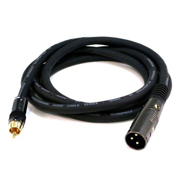 Cable Monoprice XLR macho a RCA macho, 1,8 m, 16 AWG Premier Series