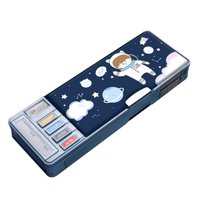 Ioensy - Caja De Lápices Linda Estuche De Lápices Para Regalo De Estudiante Útiles Escolares Astronauta De Escuela Secundaria 2 Capas