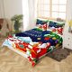 thumbnail image 2 of Xmas Bedding Sets Scandinavian Christmas Santa Gnomes Comforter Cover Snowing Santa Claus Bedding Sets for Kids Boys Girls Romantic Candlelight Quilt Cover 3 Pieces Queen Size, 2 of 5