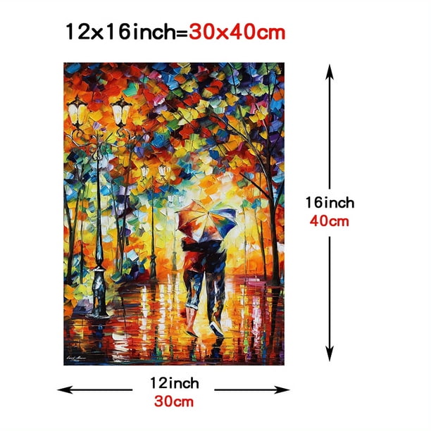 1pc Dance Under The Rain By Leonid Afremov Canvas Poster, Wall Art Picture Print For Home Decor, No Frame 12x16 Inch 16*24inch