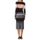 thumbnail image 3 of INSPIRE CHIC Vestido de Punto a Rayas para Mujer de Manga Larga Casual de Trabajo Ajustado L Caramelo Gris, 3 of 5