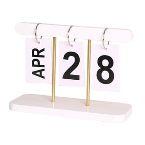 Bothyi - Calendario Perpetuo Simple Página Decorativa Turning Desk Calendar Decoración Para El Hogar Blanco