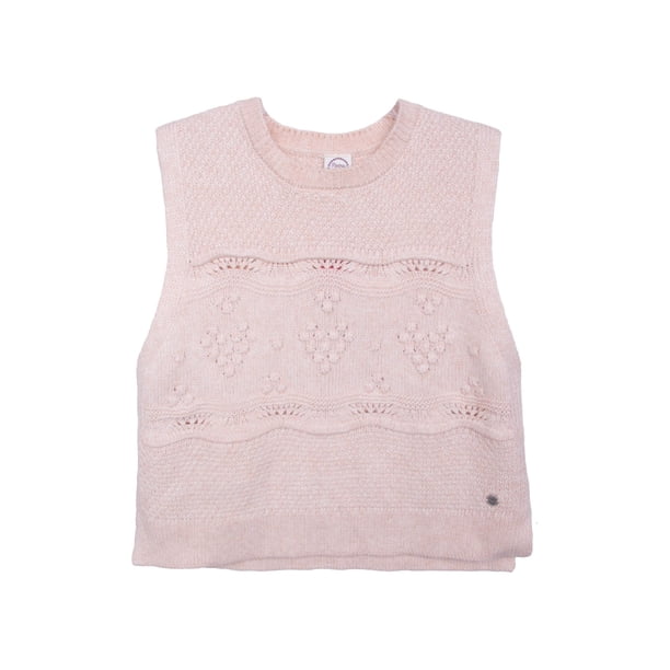Chaleco Niña Sin Mangas Cuello Redondo Beige
