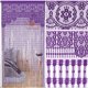 thumbnail image 5 of Cortina YaoYue con encaje de macramé para puerta, 90 x 200 cm, color morado, 5 of 6