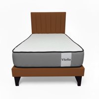 Vitelio - Cama 1 Plaza Cafe + Colchon 22 Grosor Cm