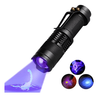Genérico - Linterna Uv Ultravioleta Led , Con Zoom, Usa Pilla Aa, Metal Negro Violeta