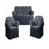 Genérico - Pack De Fundas De Sofa 3+1+1 Con Velo Color Gris