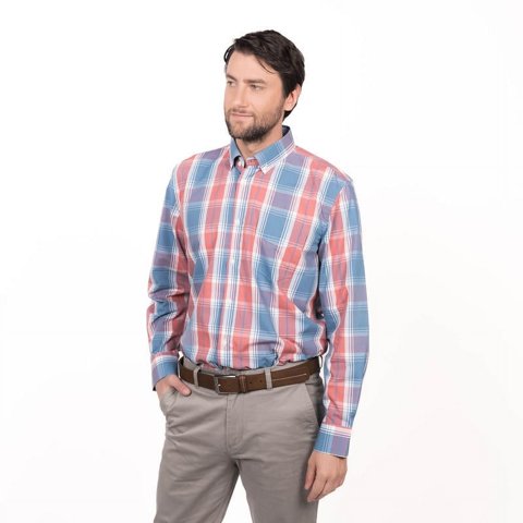 Truval - Camisa Trevira Escocesa Regular Fit