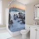 thumbnail image 1 of Cortina de ducha con diseño de olas, con ganchos, 167 x 183 cm, 1 of 3